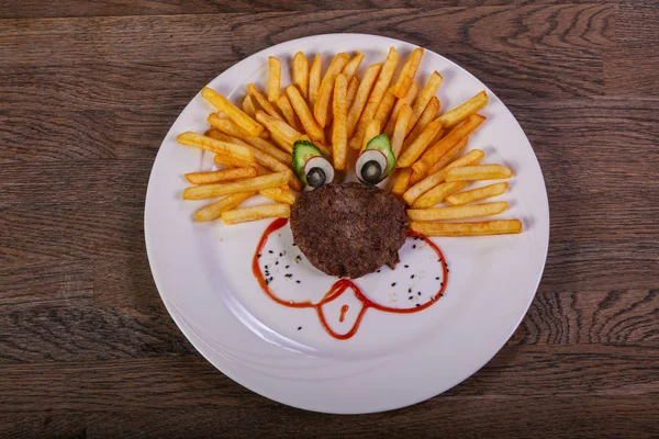 Kids menu - cutlet with French potato
