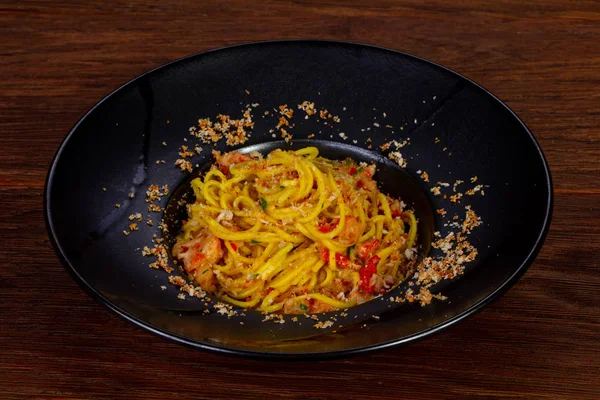 Spaghetti Mit Natürlichem Krabbenfleisch — Stockfoto