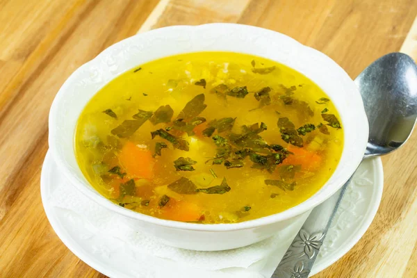 Leichte Minestrone Suppe Mit Gemüse — Stockfoto