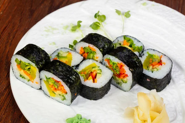 Japanese vegan roll with vegetables