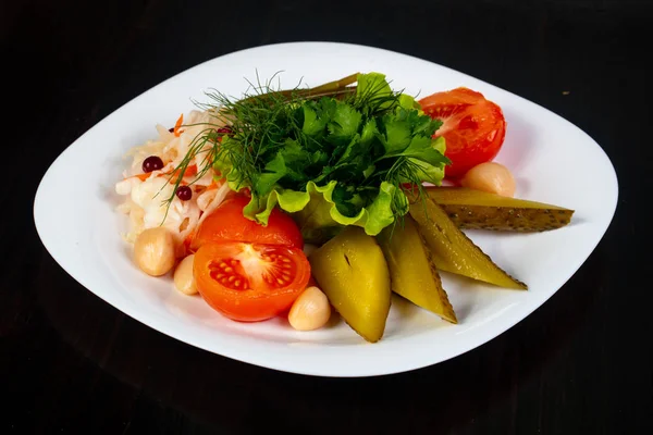 Assiette Légumes Marinés Aux Herbes — Photo