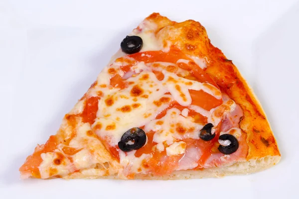 Margarita Pizza Med Oliver Tomat Och Ost — Stockfoto