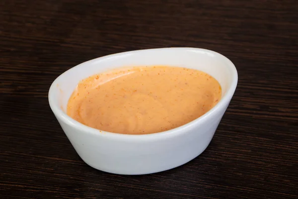 Bowl Appetizing Spicy Sauce — Stock Photo, Image