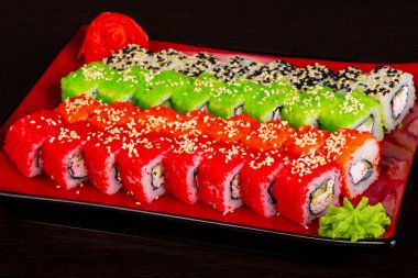 Japon geleneksel rulo ve suşi ayarla