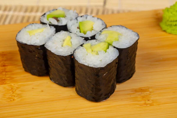 Deliciosos Mini Rollos Sushi Aguacate — Foto de Stock