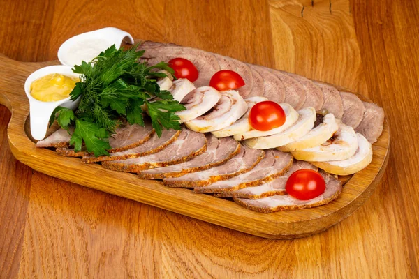 Sortiment Eingelegtes Fleisch Mit Toungue — Stockfoto