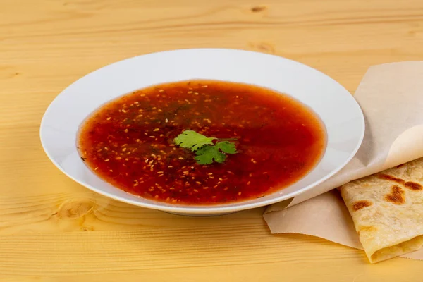Gazpacho Tomatsoppa Med Sesamfrön — Stockfoto