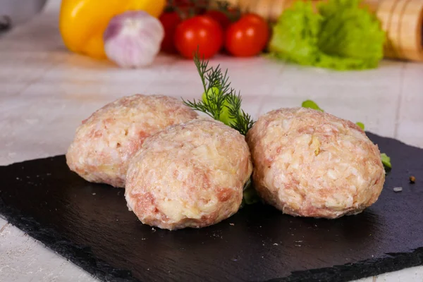 Cutlet Porc Crud Carne Tocată — Fotografie, imagine de stoc