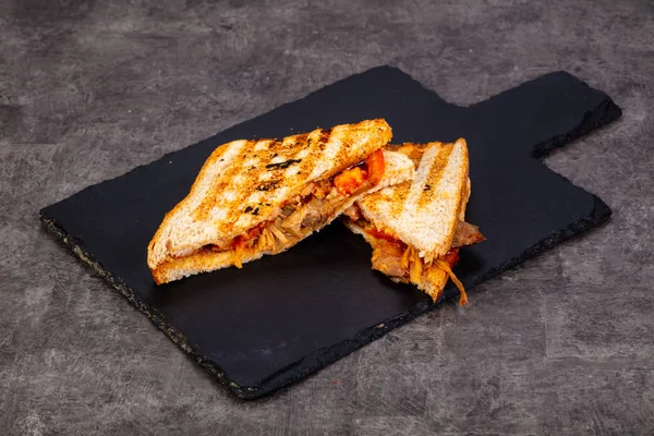 Panino Con Manzo Pomodori — Foto Stock