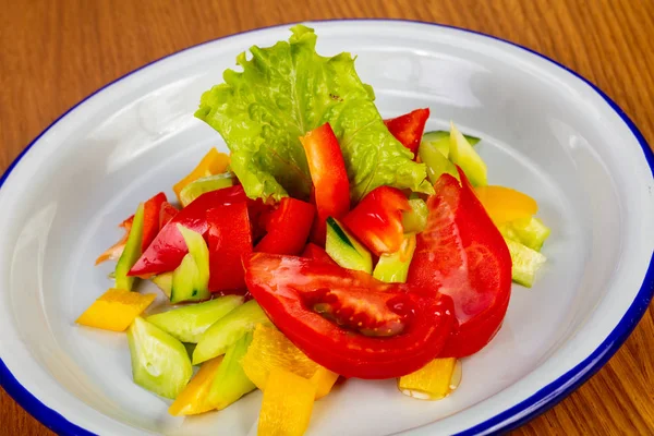 Vegetariánské Stravy Zeleninou Rajčatový Salát — Stock fotografie