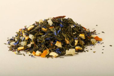 Aroma çay yığın meyve, meyveler ve otlar ile