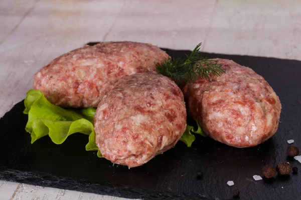 Cutlet Porc Crud Carne Tocată — Fotografie, imagine de stoc