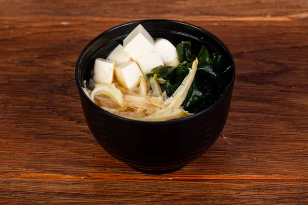 Sopa Miso Japonesa Kombu Tofu — Fotografia de Stock