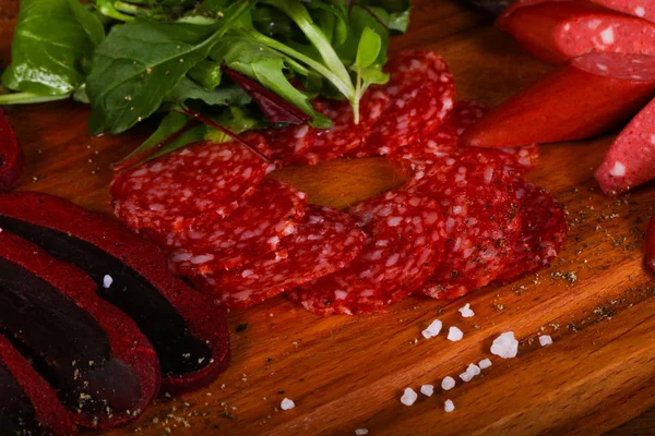 Salsichas Prato Mistura Lanche — Fotografia de Stock