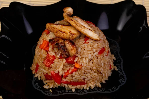 Вкусная Тарелка Тиахана Курицей — стоковое фото