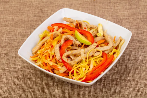 Wook Noodle Chicken Vegetables Spices — Stock Photo, Image