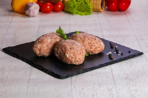 Cutlet Porc Crud Carne Tocată — Fotografie, imagine de stoc