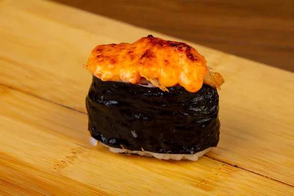 Delicioso Rolo Sushi Queijo Frito — Fotografia de Stock