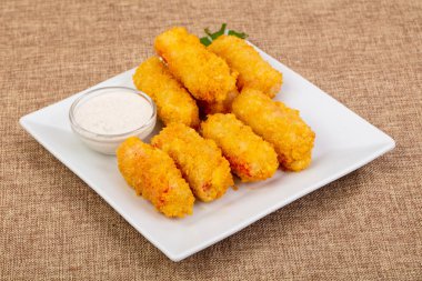 Yengeç eti sopa tempura sos ile