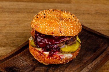 Lezzetli burger et ve peynir