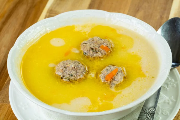 Soup with meat balls and vegetables — Stock Image Soup Meat Balls Vegetables Royalty Free Stock Images