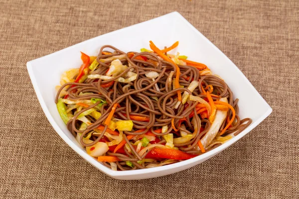 Makaron Soba Vegeetables Przyprawy — Zdjęcie stockowe