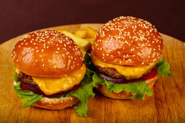 Sabrosa Hamburguesa Casera Con Patata — Foto de Stock