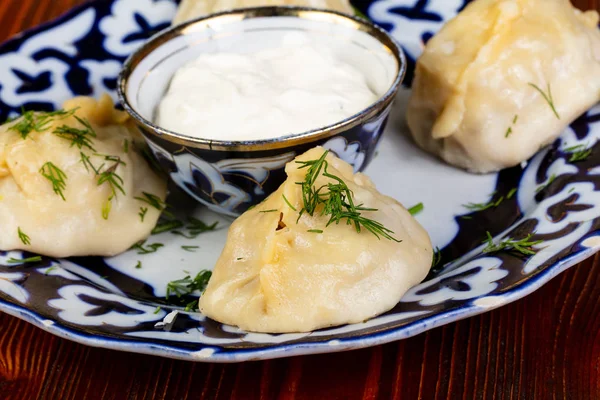 Özbek traditinal manty köfte etli