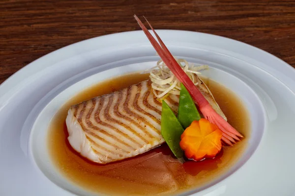 Pescado Bacalao Horno Miso — Foto de Stock