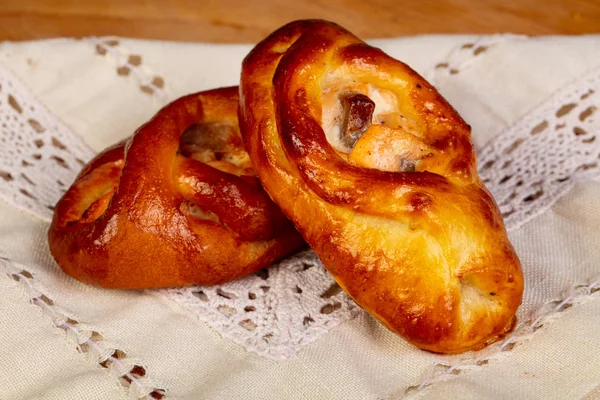 Pastelería Tradicional Rusa Con Carne — Foto de Stock