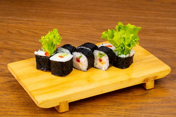 Delicious Ceasar Sushi Rolls Lettuce — Stock Photo, Image