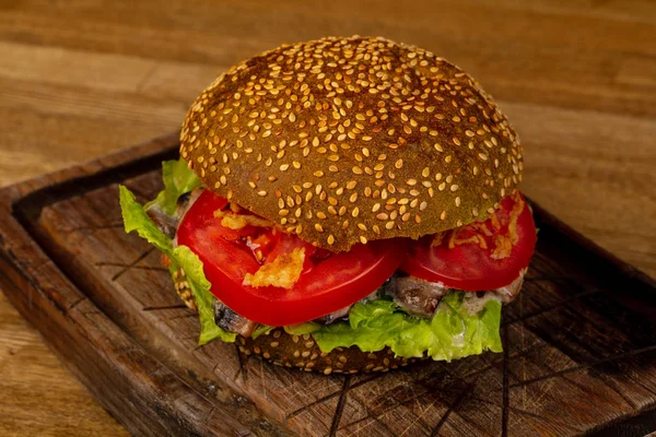 Hamburger Gustoso Con Carne Formaggio — Foto Stock