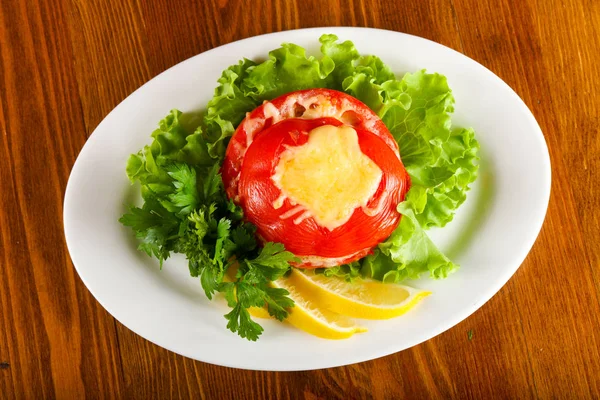 Baked Stuffed Tomato Cheese — Stock Photo, Image