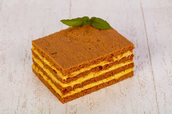 Tasty Honey Cake Russian Medovik — Stock Photo, Image