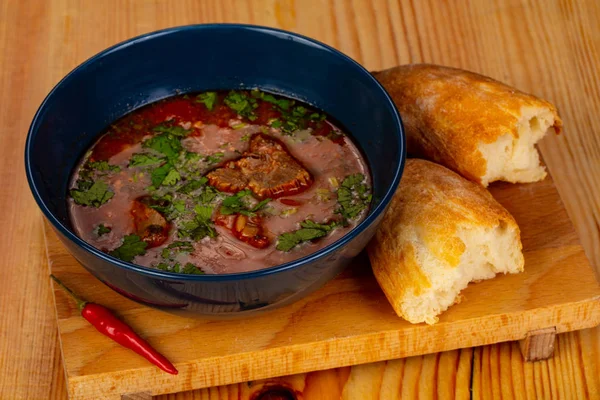 Kaukasische Kharcho Soep Met Vlees — Stockfoto