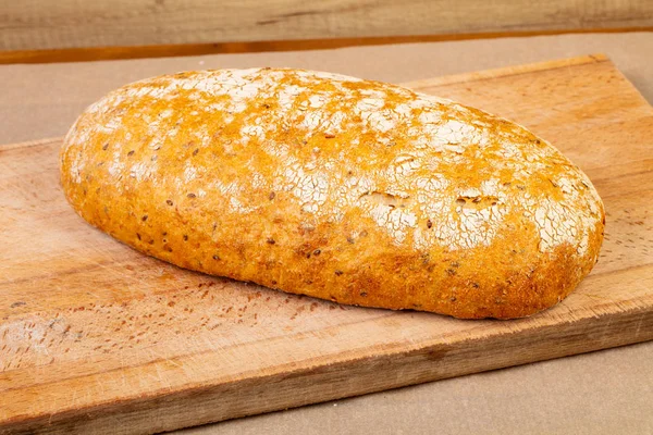 Домашний Вкусный Хлеб Деревянном Фоне — стоковое фото