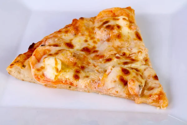 Pizza Krewetek Miękki Ser — Zdjęcie stockowe