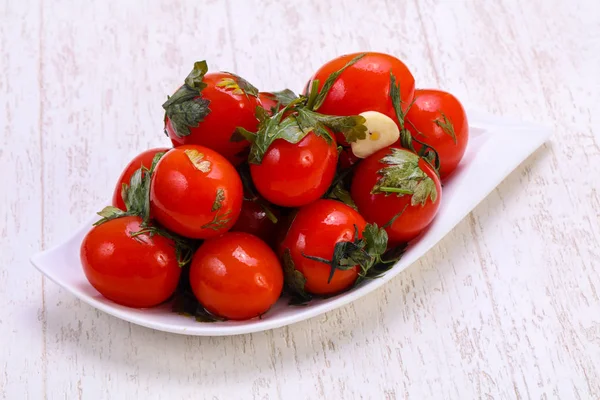 Pickle Tomate Vermelho Tigela — Fotografia de Stock