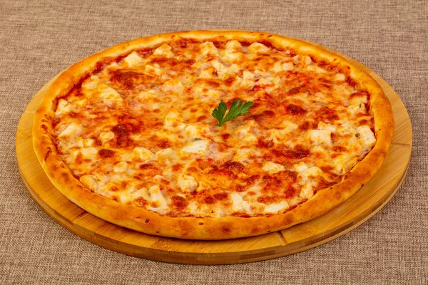 Pizza Margarita Serem Pomidorami — Zdjęcie stockowe