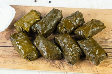 Geleneksel dolma üzüm etli yaprakları