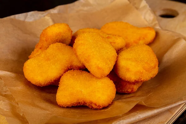 Golden Chicken Fried Nuggets Heap — Stock Photo, Image