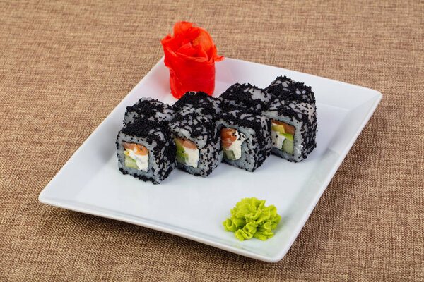 Roll with salmon and cucumber
