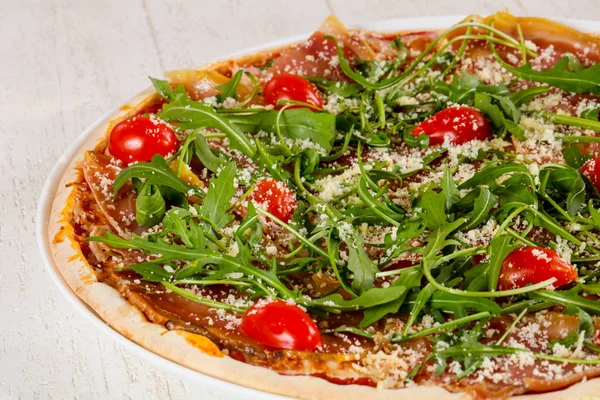 Doner Adana Kebab with Lahmacun Turkish pizza pide — Stock Photo