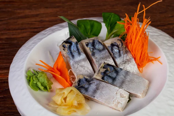 Sashimi Frio Japonês Com Cavala — Fotografia de Stock