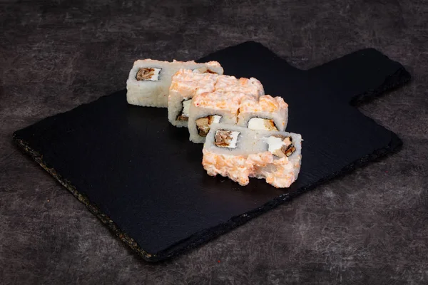 Traditioneel Japans Broodje Met Zalm — Stockfoto