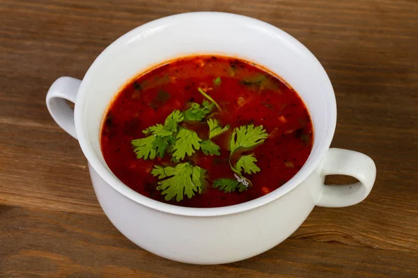 Russian Solyanka Soup Meat — Stock Photo, Image