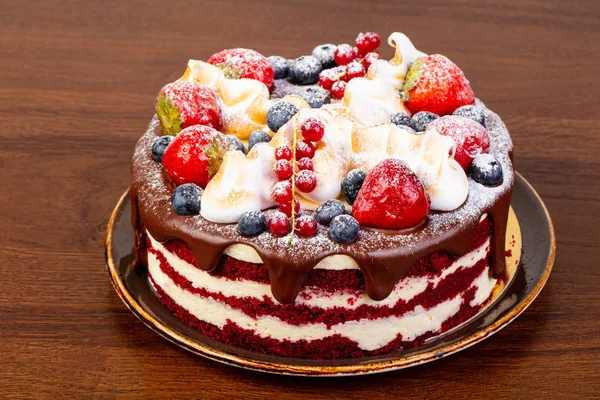 Cake Berries Cream — Stock Photo, Image