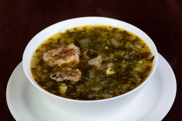 Hashlama soup with lamb and vegetables — Stock Image Hashlama Soup Lamb Vegetables Stock Picture