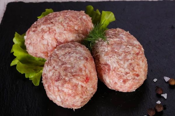 Costoletta Maiale Cruda Carne Macinata — Foto Stock