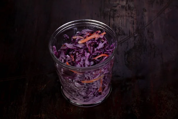 Salade Met Rode Kool Wortel — Stockfoto